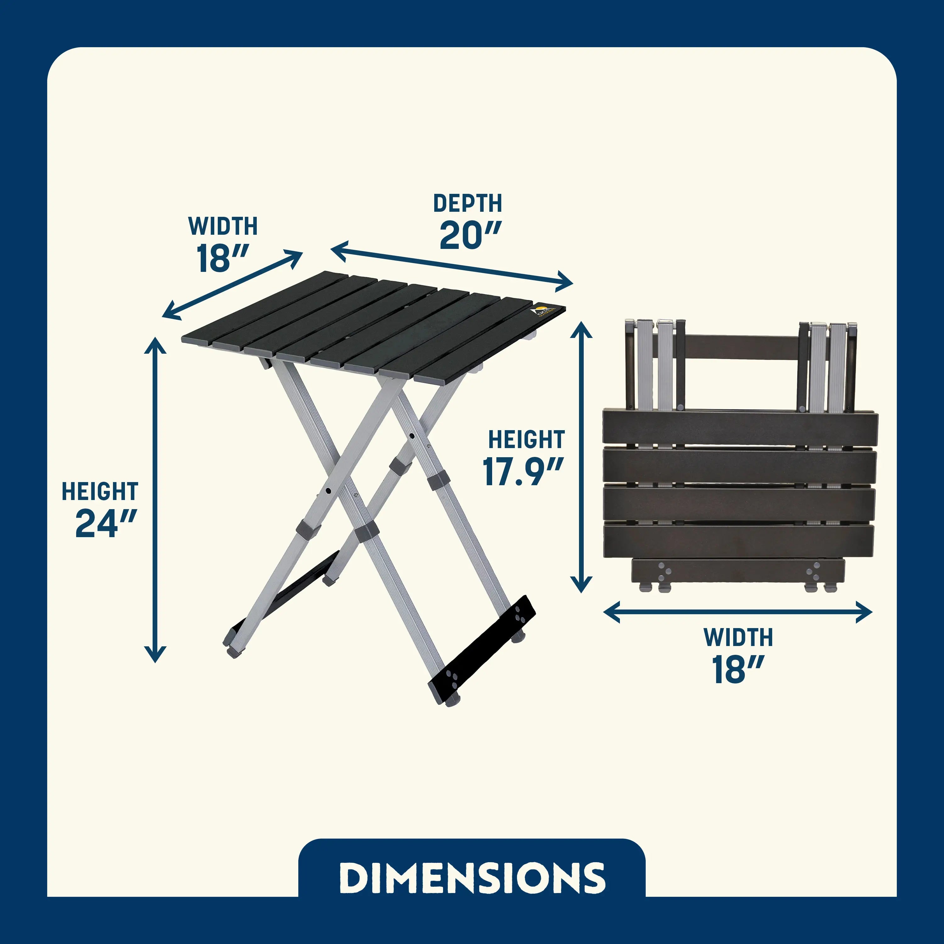 Heavy-Duty Grilling Compact Camp Table 20 - Choice 513 - Master Outdoor Kitchen Station for Tailgating & BBQ Detail