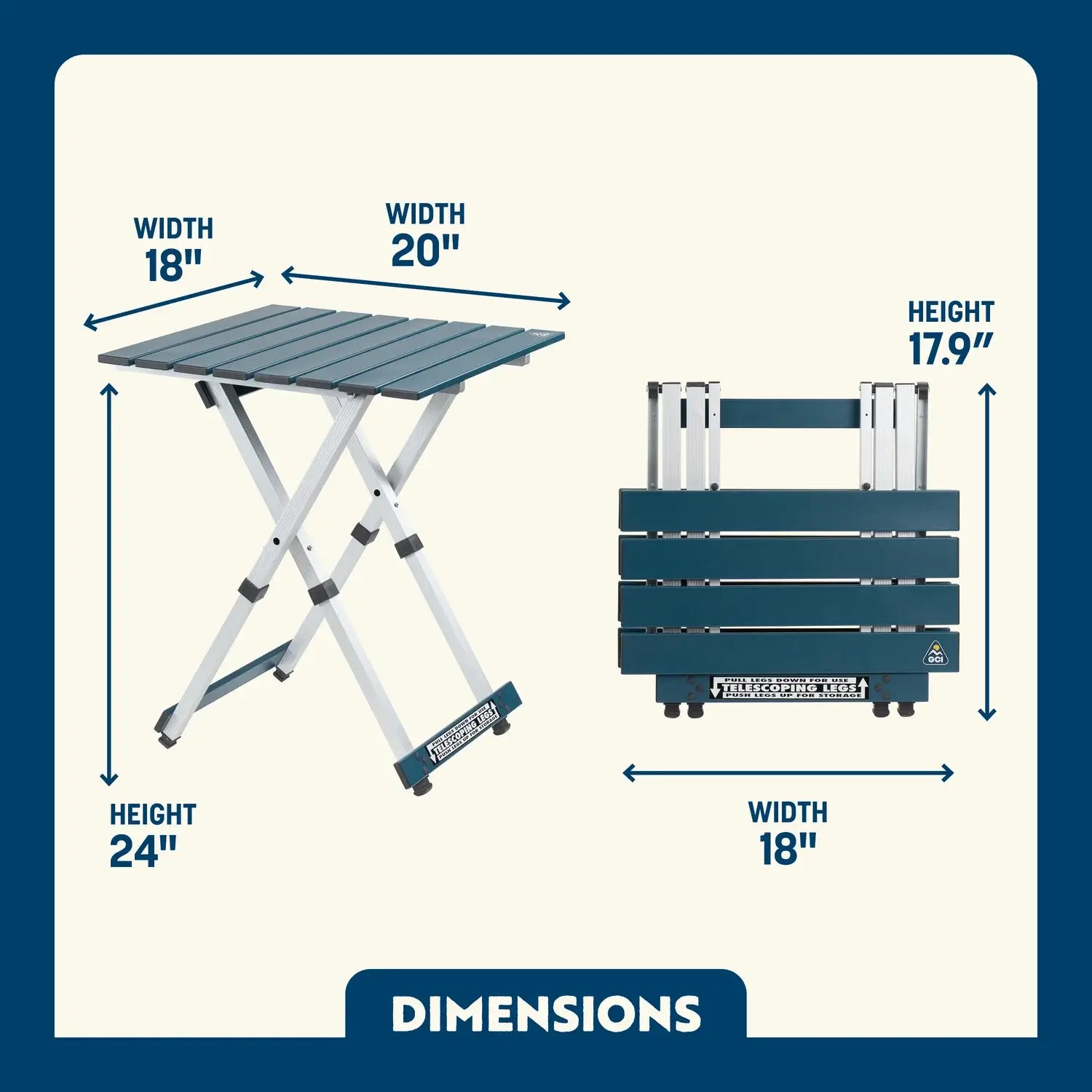 Heavy-Duty Grilling Compact Camp Table 20 - Choice 513 - Master Outdoor Kitchen Station for Tailgating & BBQ Detail