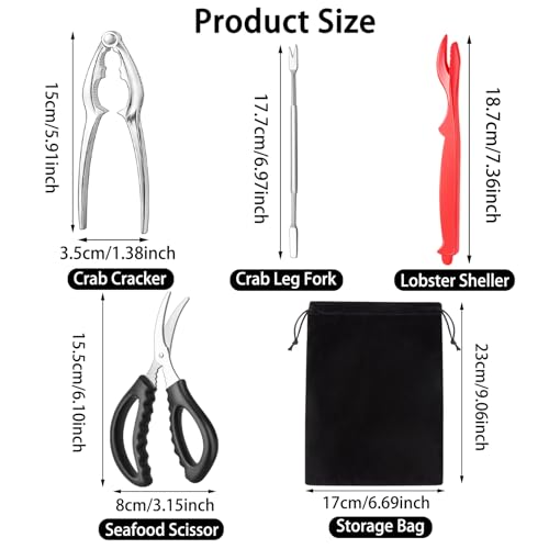 Smart Home suoundey Seafood Cracker Tool Set With Lobster Sheller Stainless Steel for Daily Use