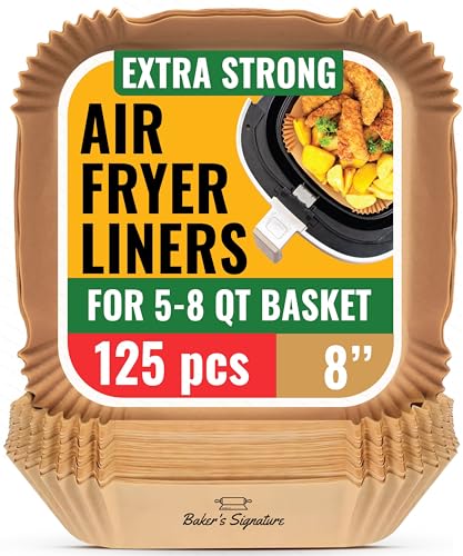 Classic Air Fryer Paper Liners, 125Pcs Air Fryer Disposable Liners, Non-Stick Essentials