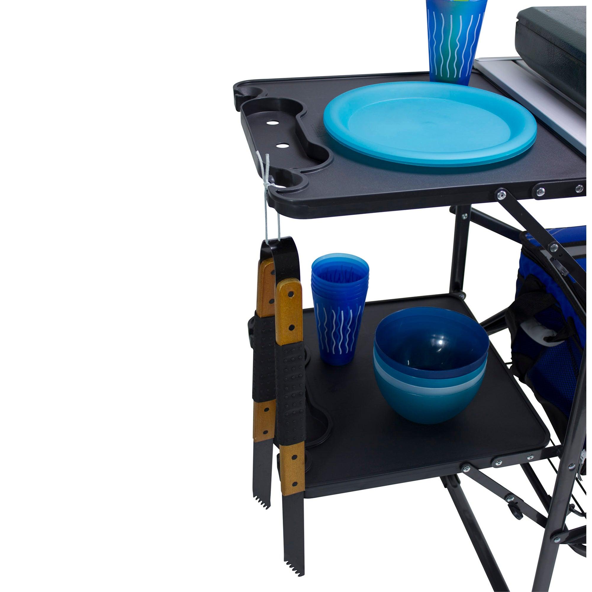 Heavy-Duty Camp Slim-Fold Cook Station - Choice 575 - Portable Compact BBQ Grilling Tool Set Detail