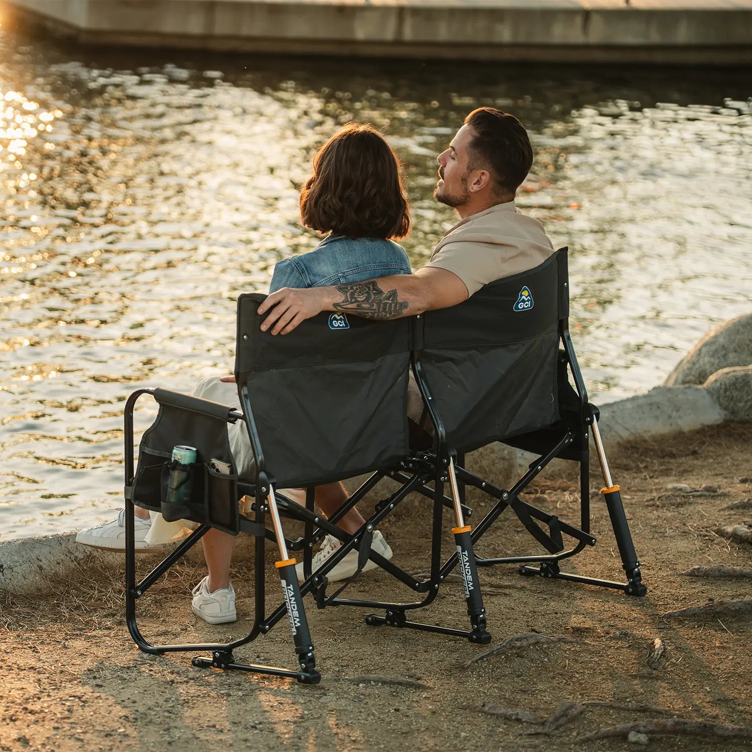 Heavy-Duty Freestyle Tandem Rocker - Choice 227 - Patented Spring-Action Rocking Chair for Camping Detail