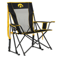 Patented Spring-Action College Comfort Pro Rocker - Iowa Hawkeyes - Choice 249 - Heavy-Duty Kickback Rocker with Beverage Holder - Default Title