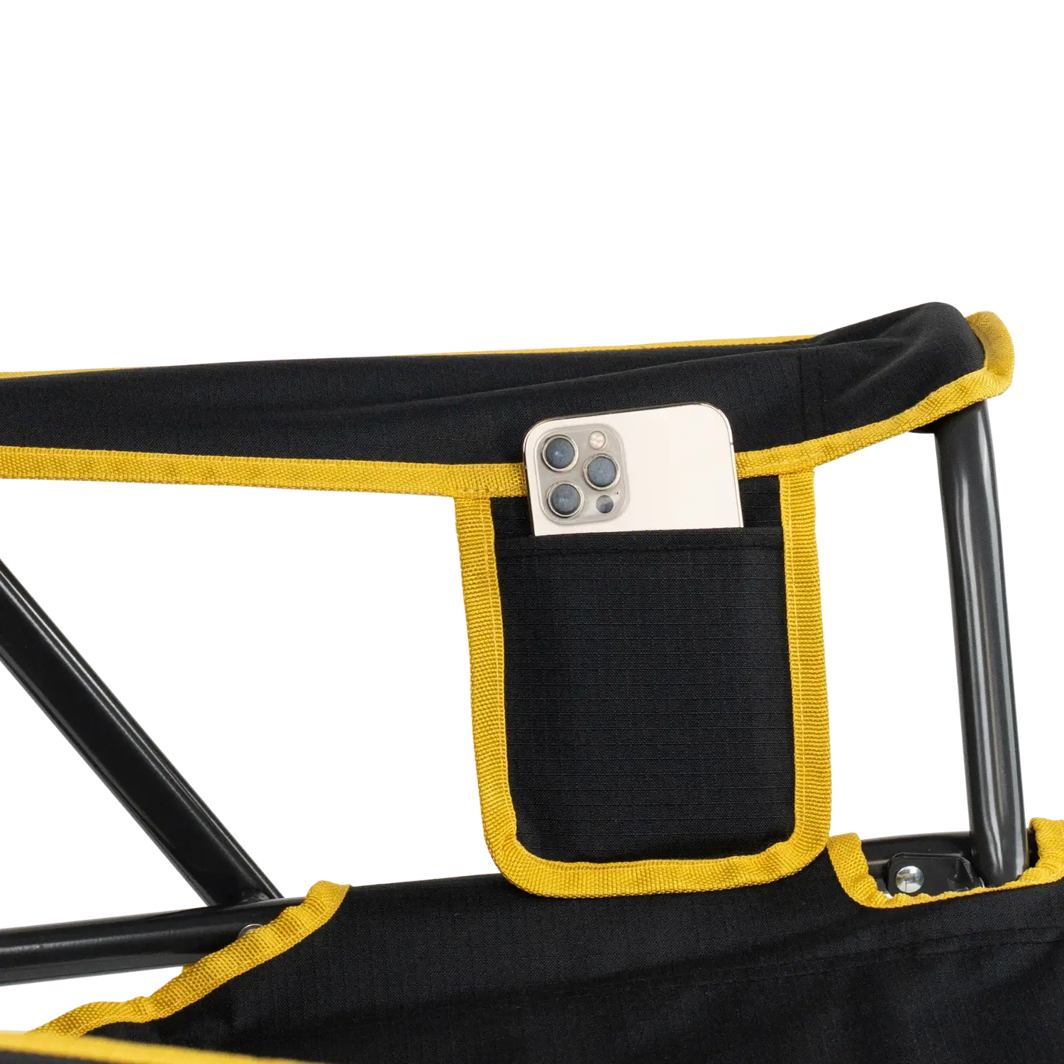 Patented Spring-Action College Comfort Pro Rocker - Iowa Hawkeyes - Choice 249 - Heavy-Duty Kickback Rocker with Beverage Holder Detail