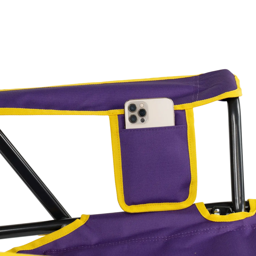 Patented Spring-Action College Comfort Pro Rocker - LSU Tigers - Choice 880 - Heavy-Duty Kickback Rocker with Beverage Holder Detail