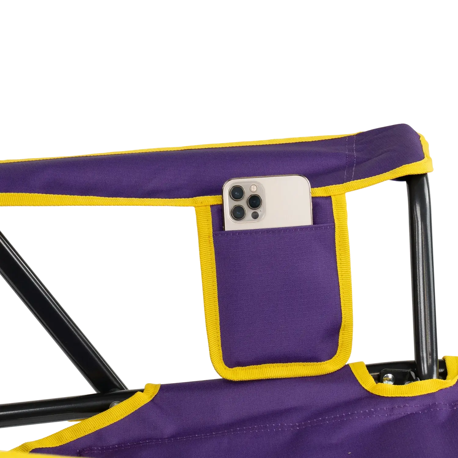 Patented Spring-Action College Comfort Pro Rocker - LSU Tigers - Choice 880 - Heavy-Duty Kickback Rocker with Beverage Holder Detail