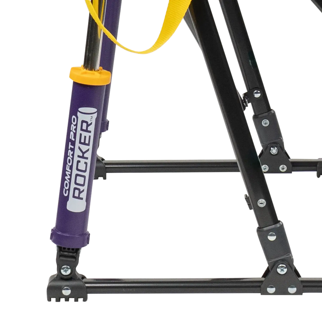 Patented Spring-Action College Comfort Pro Rocker - LSU Tigers - Choice 880 - Heavy-Duty Kickback Rocker with Beverage Holder Detail