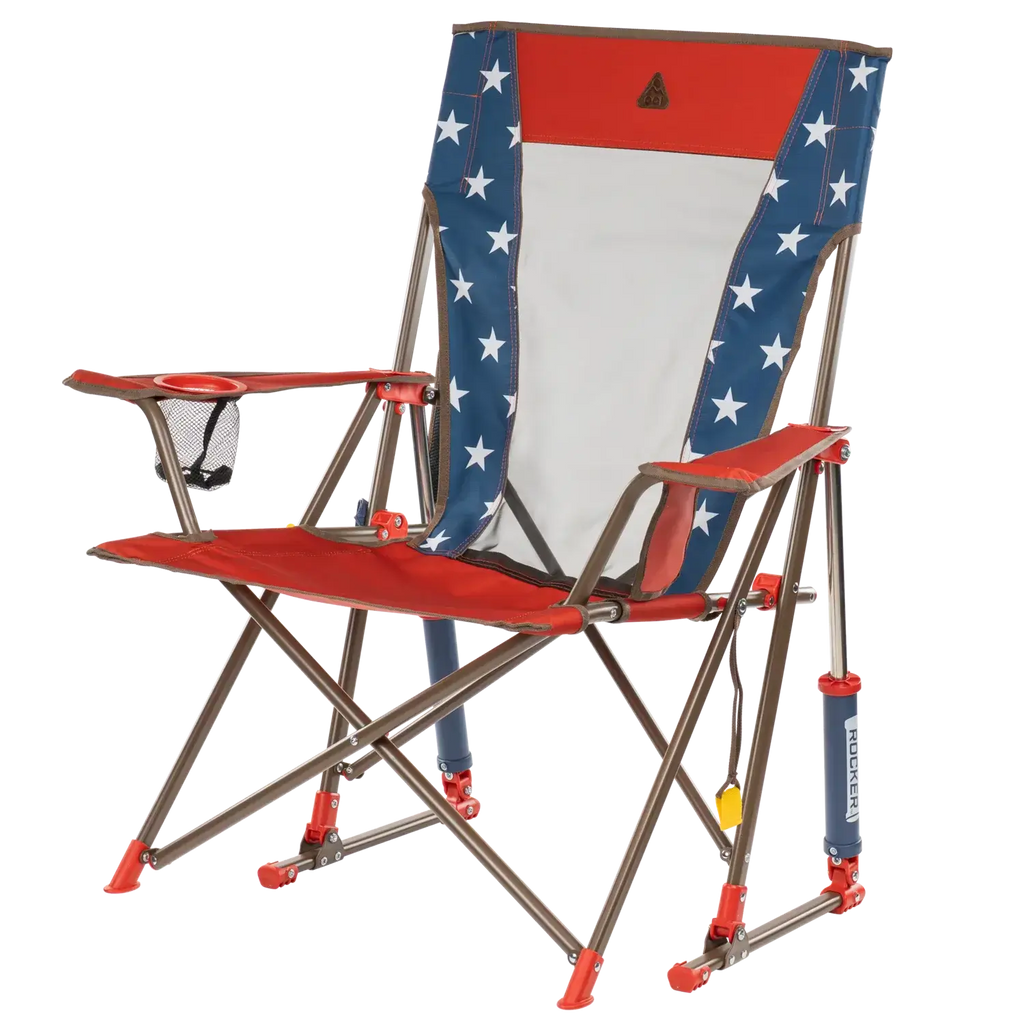 Patented Spring-Action Comfort Pro Rocker - USA Anniversary Deluxe - Choice 424 - Freestyle Rocker Portable Outdoor Folding Chair Detail